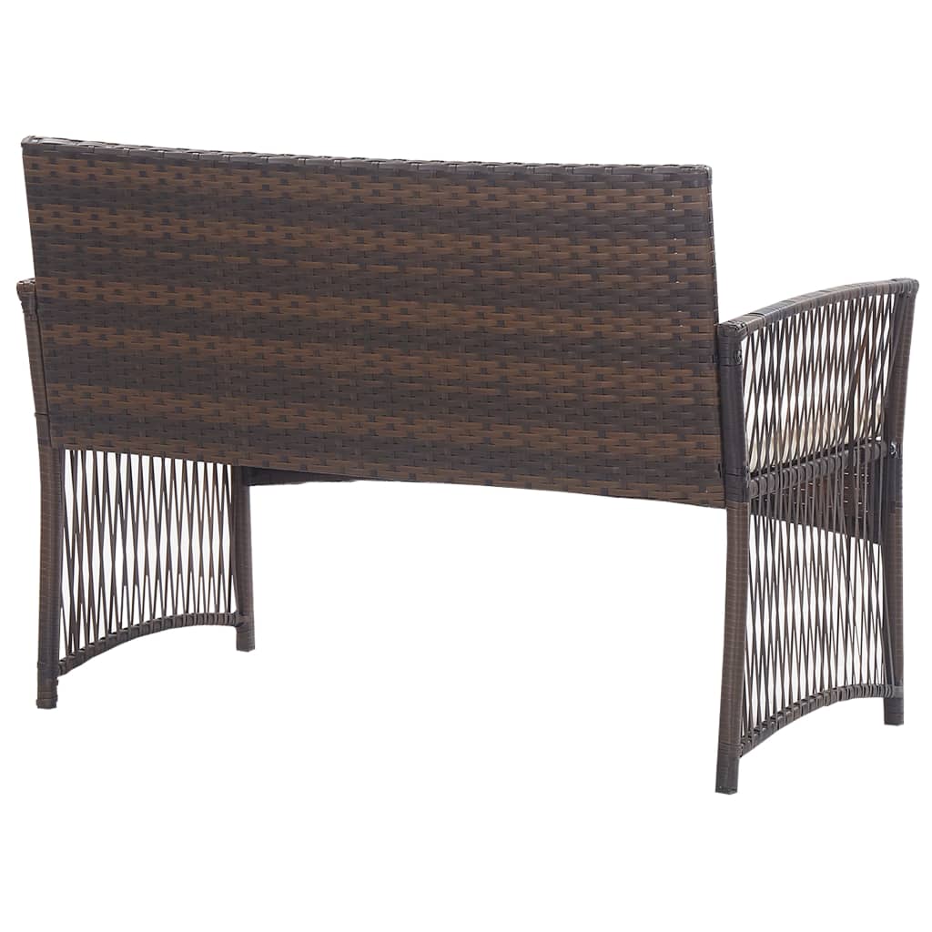 Salon de jardin 4 pcs avec coussin Résine tressée Marron - XIOS
