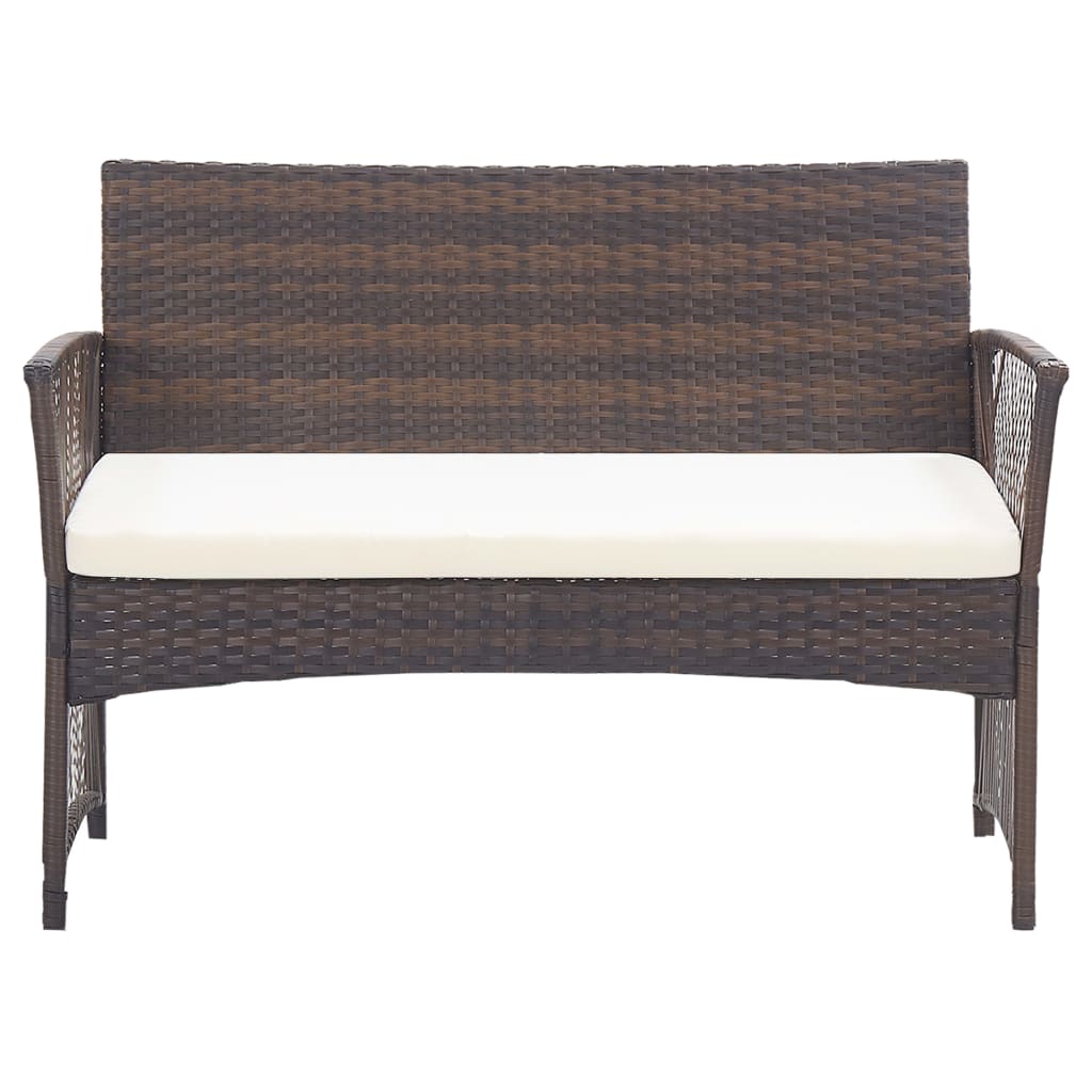 Salon de jardin 4 pcs avec coussin Résine tressée Marron - XIOS