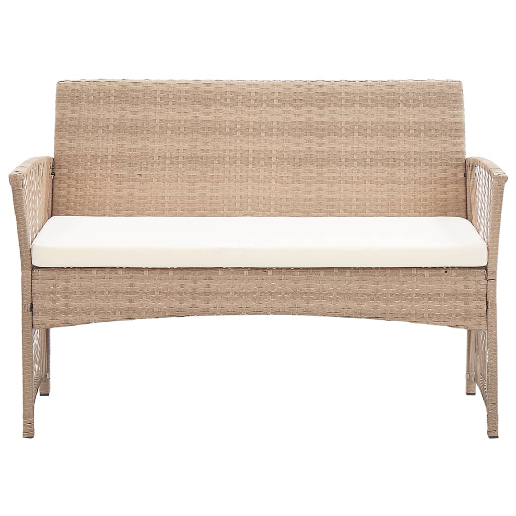 Salon de jardin 4 pcs avec coussins Résine tressée Beige - XIOS