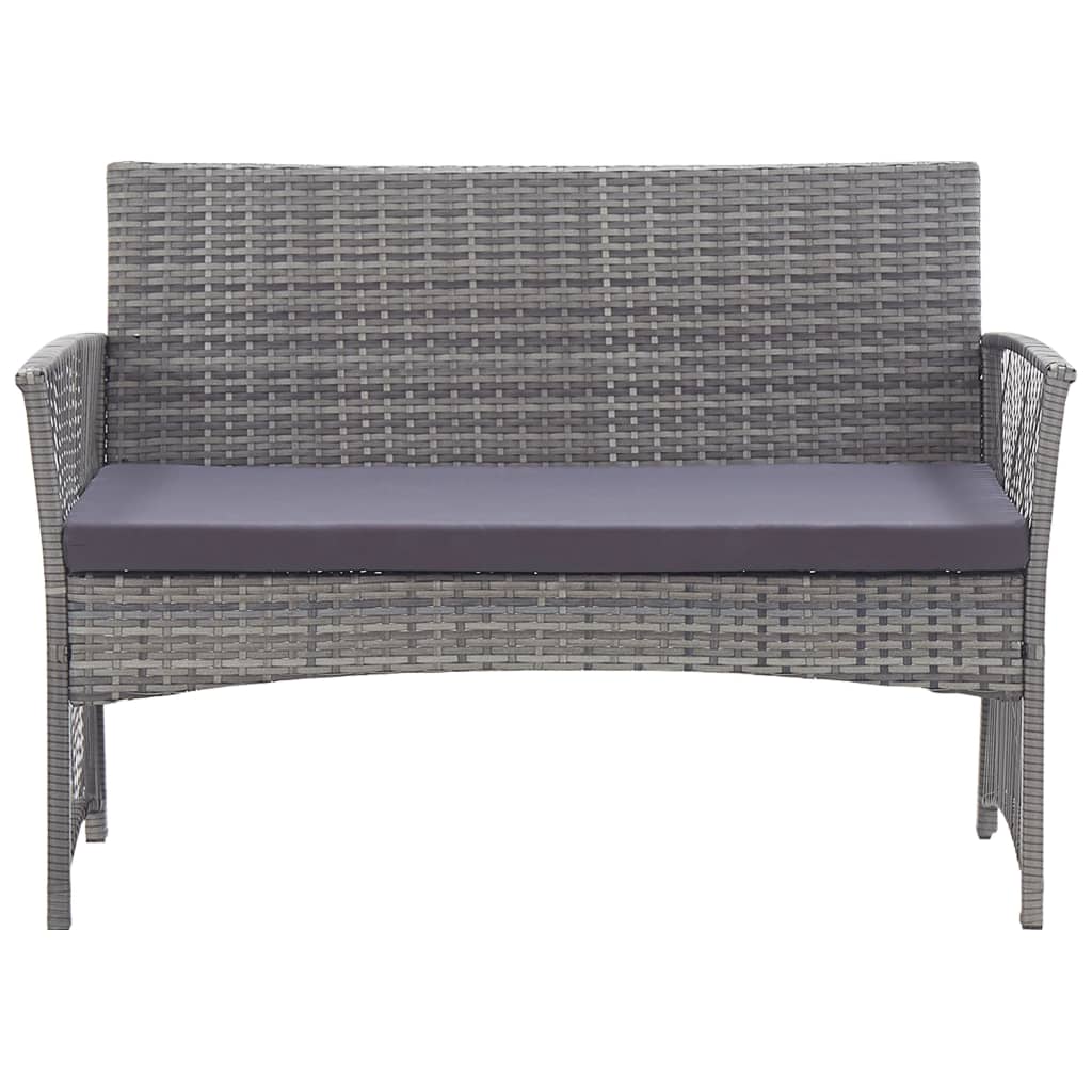 Salon de jardin 4 pcs avec coussin Résine tressée Anthracite - XIOS