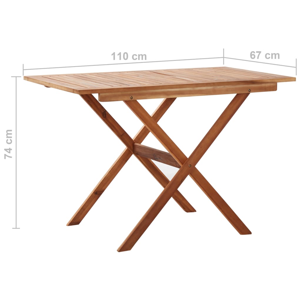 Table de jardin 110x67x74 cm Bois d'acacia massif Tables de jardin vidaXL