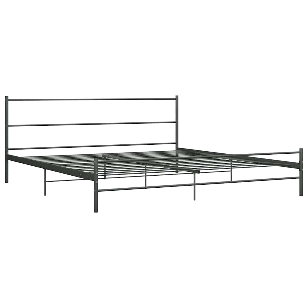 Cadre de lit sans matelas gris métal 180x200 cm - XIOS