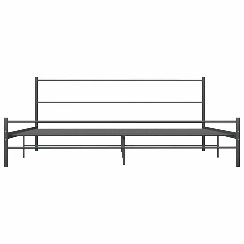Cadre de lit sans matelas gris métal 180x200 cm - XIOS