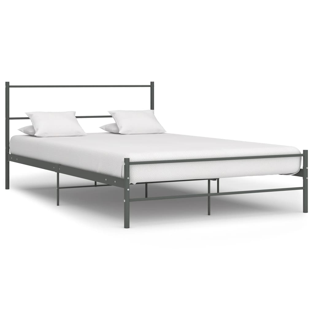 Cadre de lit sans matelas gris métal 120x200 cm - XIOS