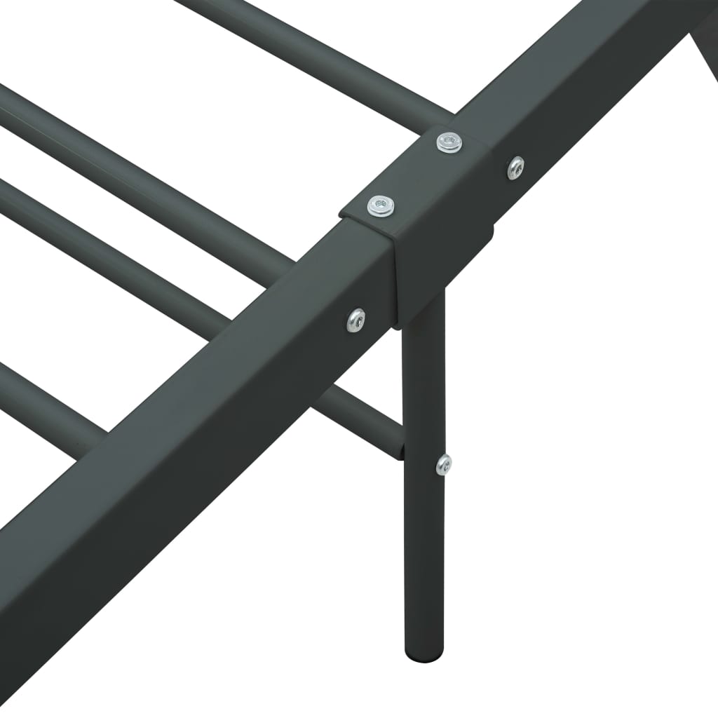 Cadre de lit sans matelas gris métal 120x200 cm - XIOS
