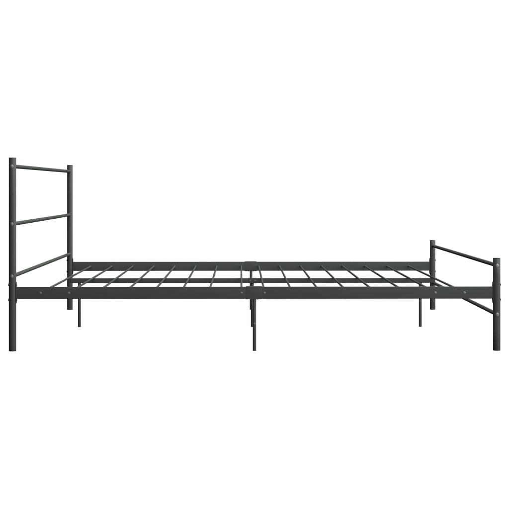 Cadre de lit sans matelas gris métal 200x200 cm - XIOS