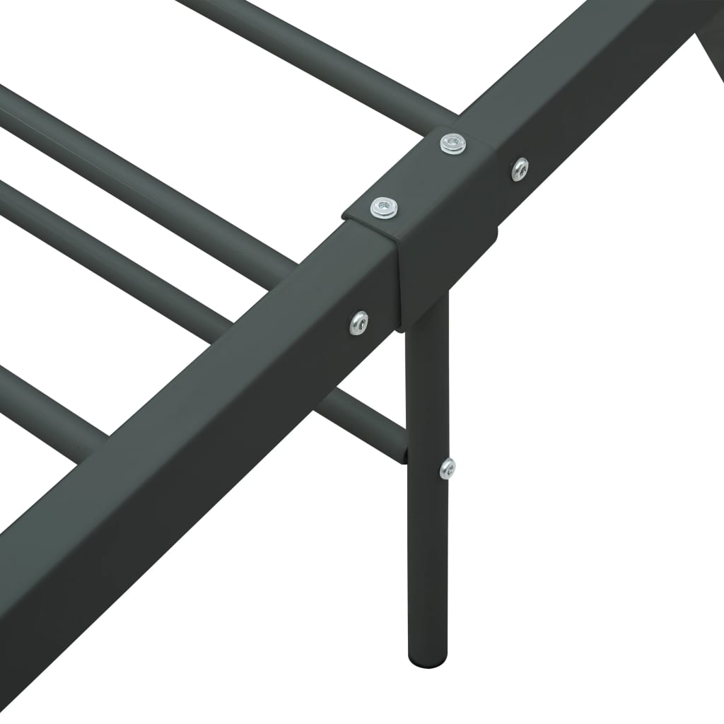 Cadre de lit sans matelas gris métal 200x200 cm - XIOS