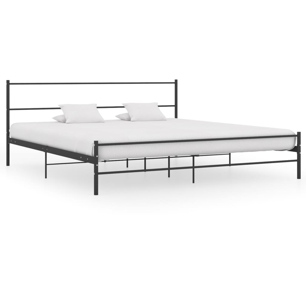 Cadre de lit sans matelas noir métal 180x200 cm - XIOS