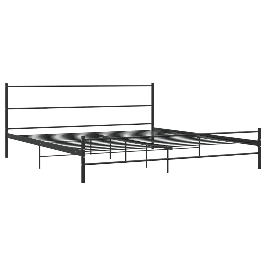 Cadre de lit sans matelas noir métal 180x200 cm - XIOS