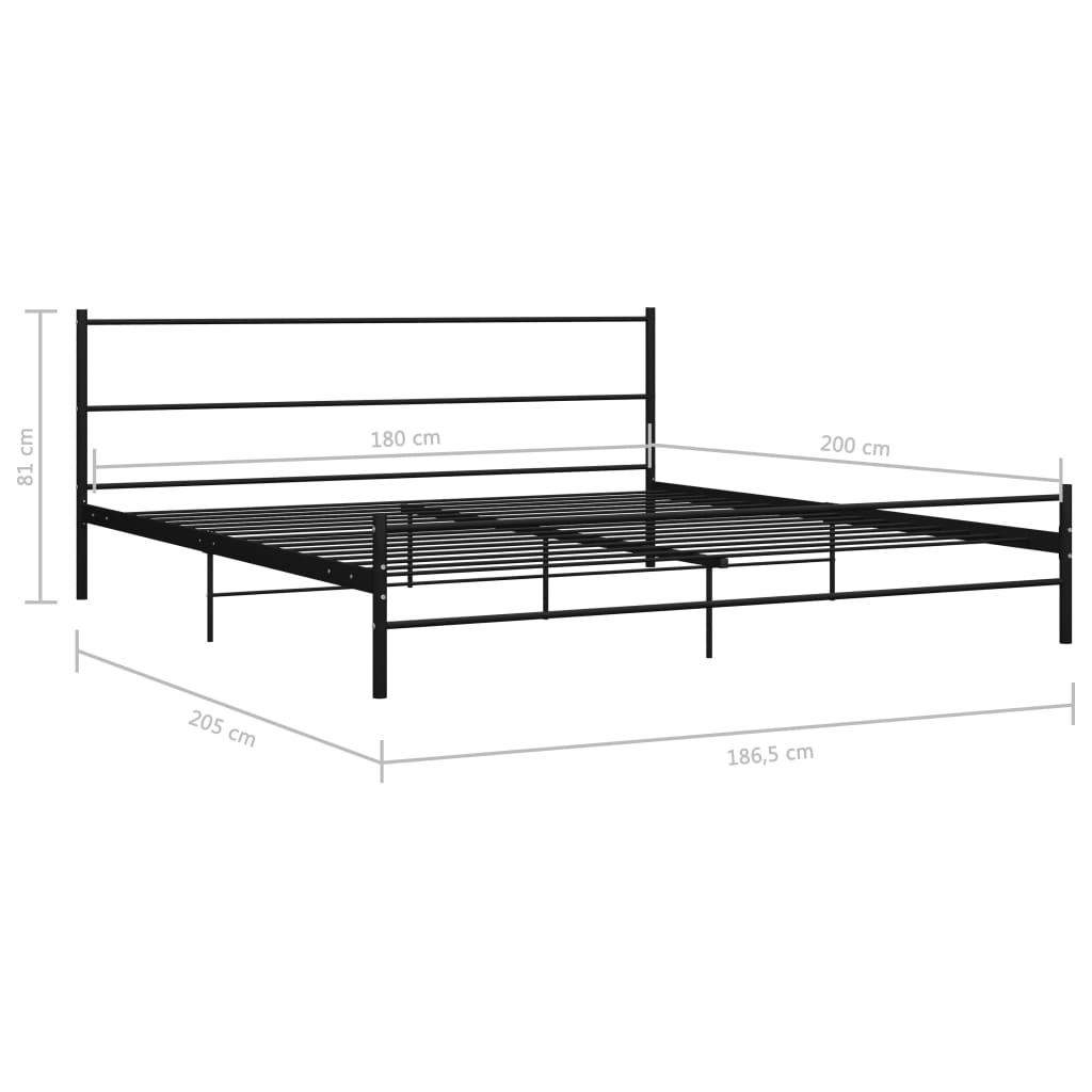 Cadre de lit sans matelas noir métal 180x200 cm - XIOS