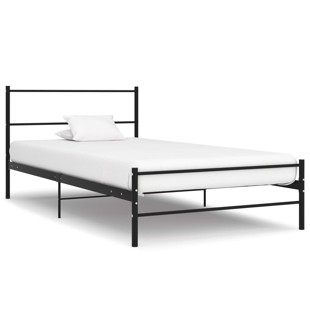 Cadre de lit sans matelas noir métal 100x200 cm - XIOS