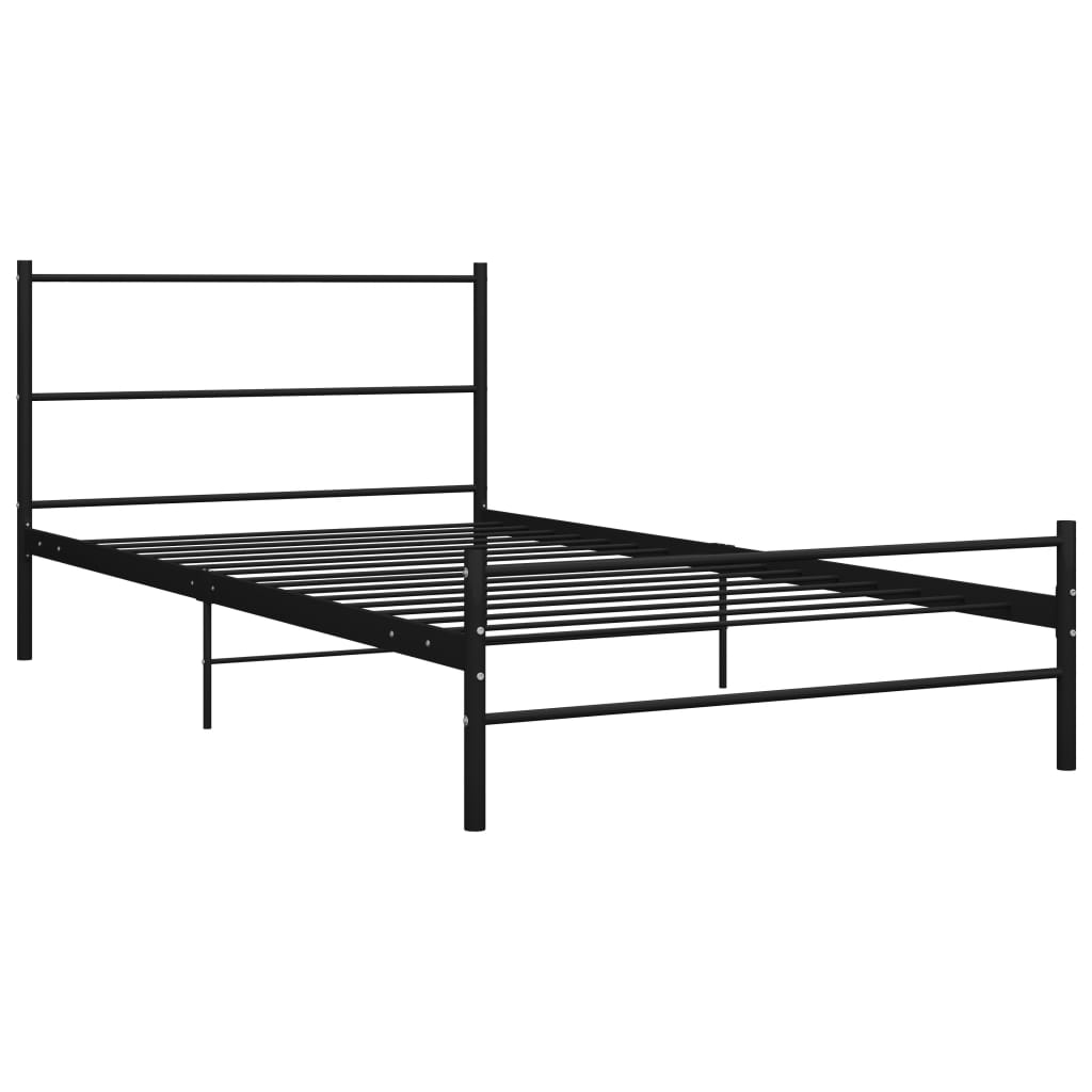 Cadre de lit sans matelas noir métal 100x200 cm - XIOS
