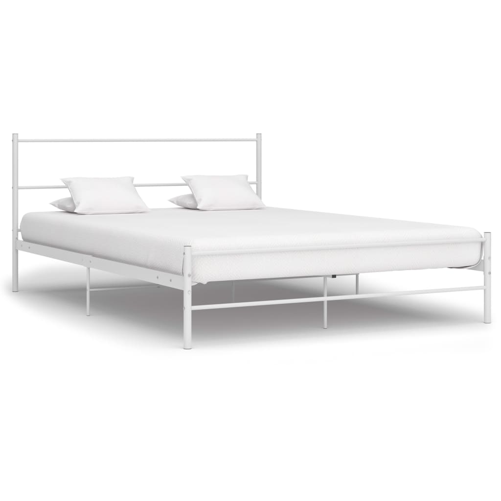 Cadre de lit sans matelas blanc métal 120x200 cm - XIOS
