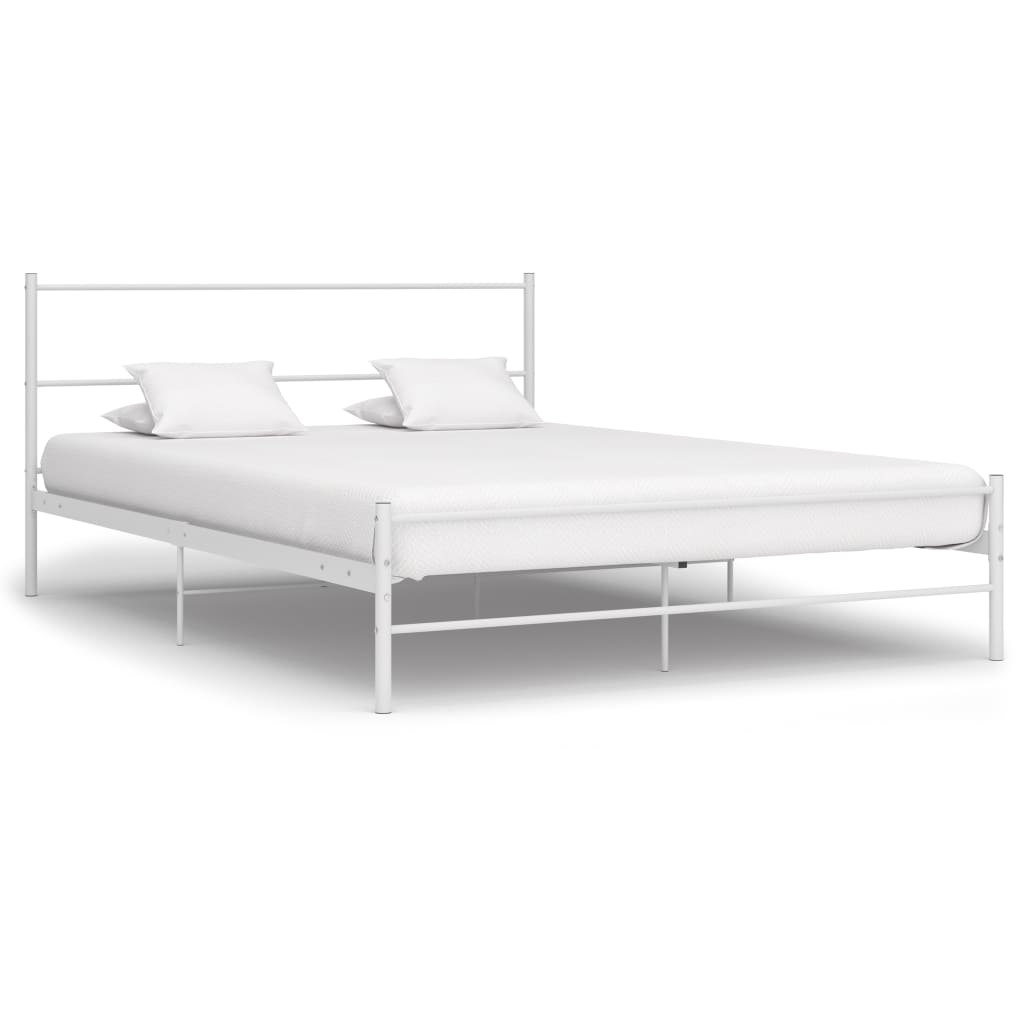 Cadre de lit sans matelas blanc métal 140x200 cm - XIOS