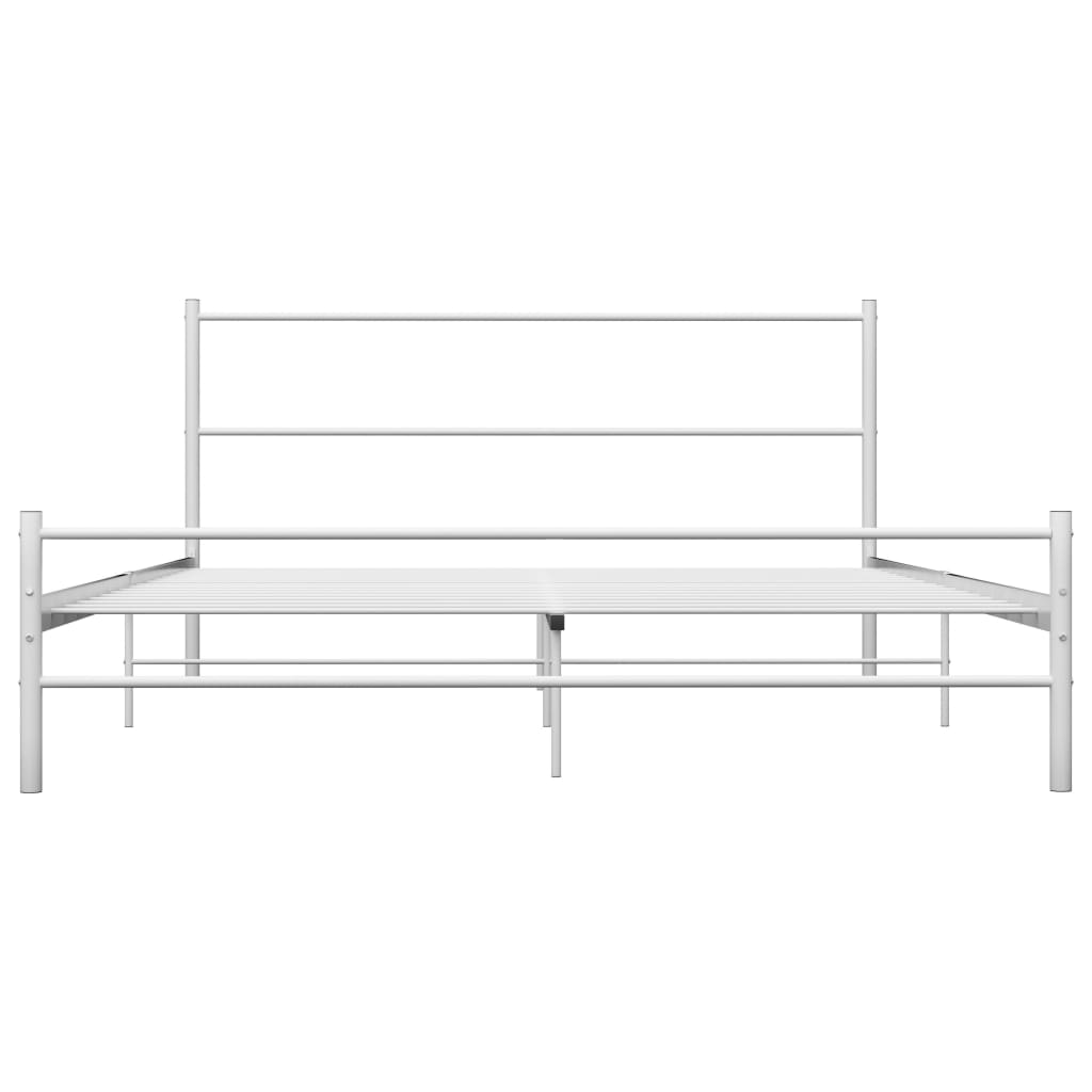 Cadre de lit sans matelas blanc métal 140x200 cm - XIOS