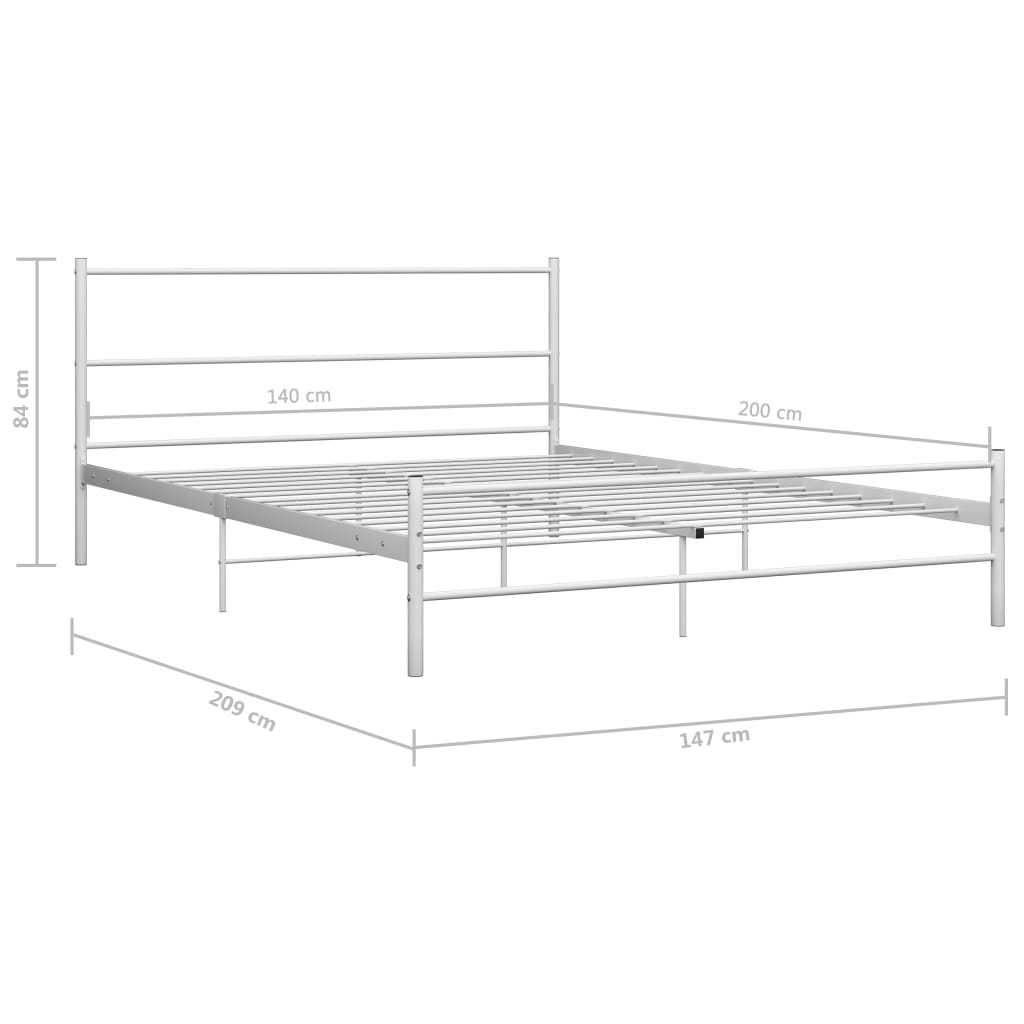 Cadre de lit sans matelas blanc métal 140x200 cm - XIOS