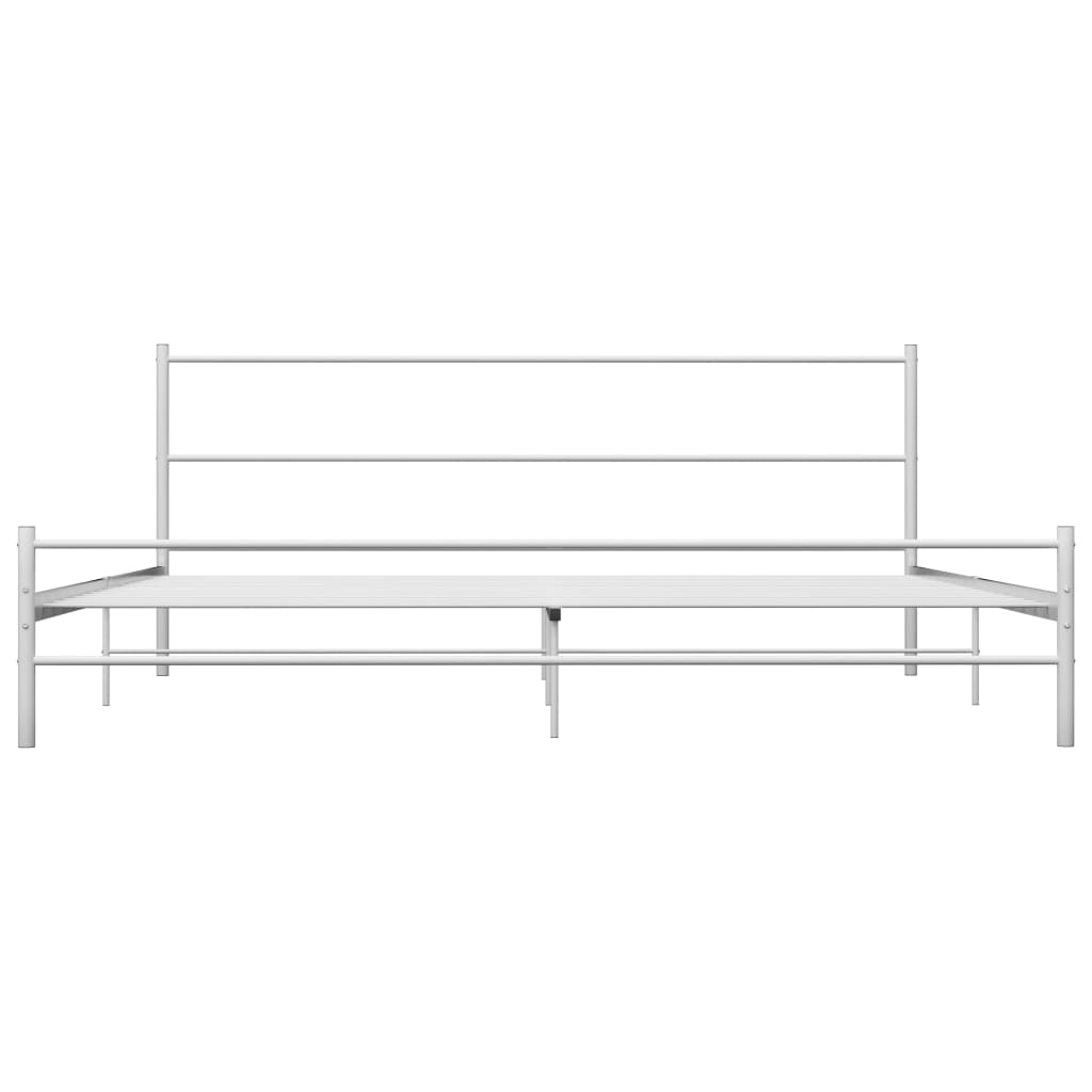 Cadre de lit sans matelas blanc métal 180x200 cm - XIOS