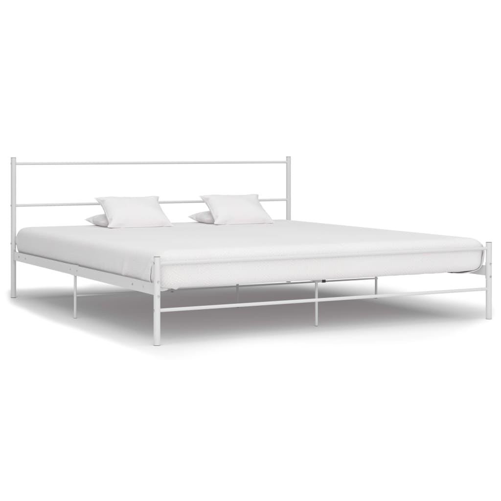 Cadre de lit sans matelas blanc métal 200x200 cm - XIOS