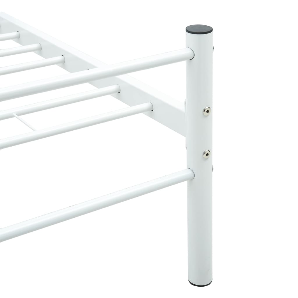 Cadre de lit sans matelas blanc métal 200x200 cm - XIOS