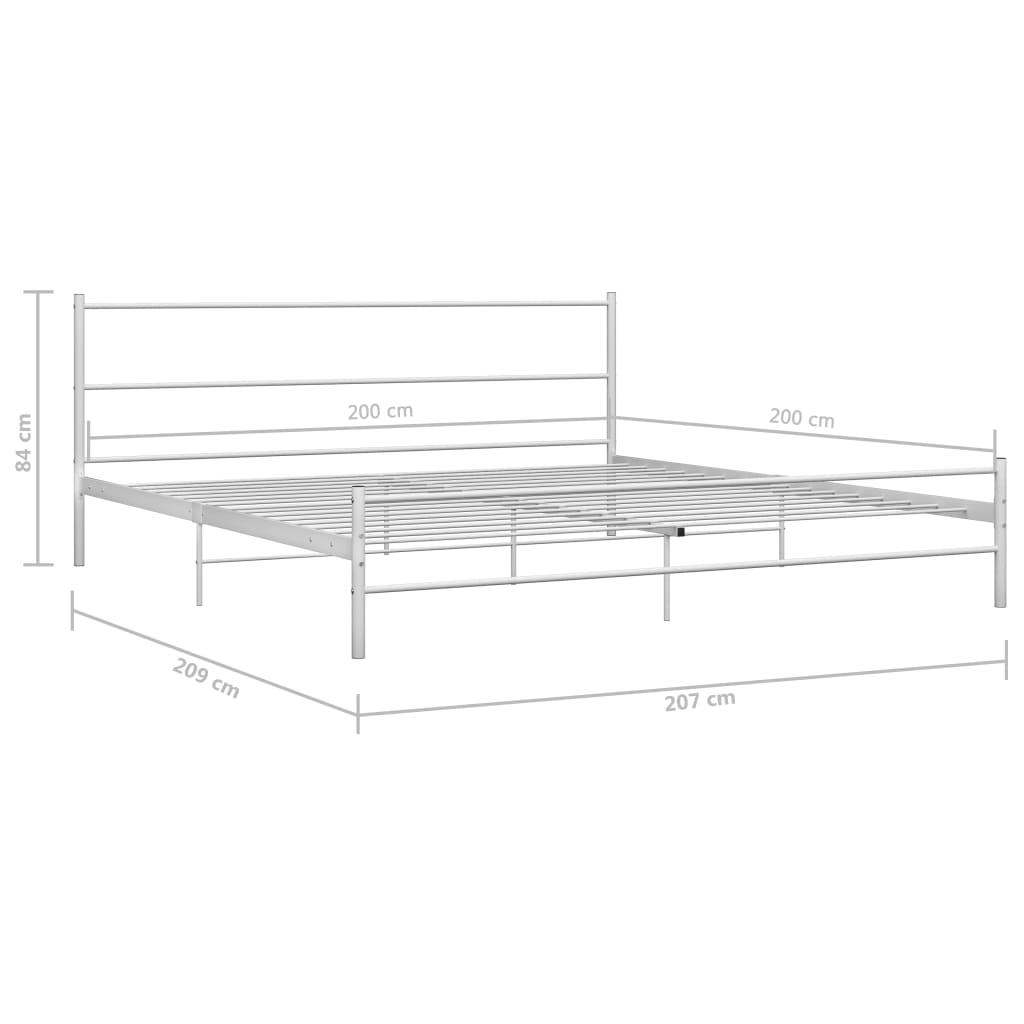Cadre de lit sans matelas blanc métal 200x200 cm - XIOS