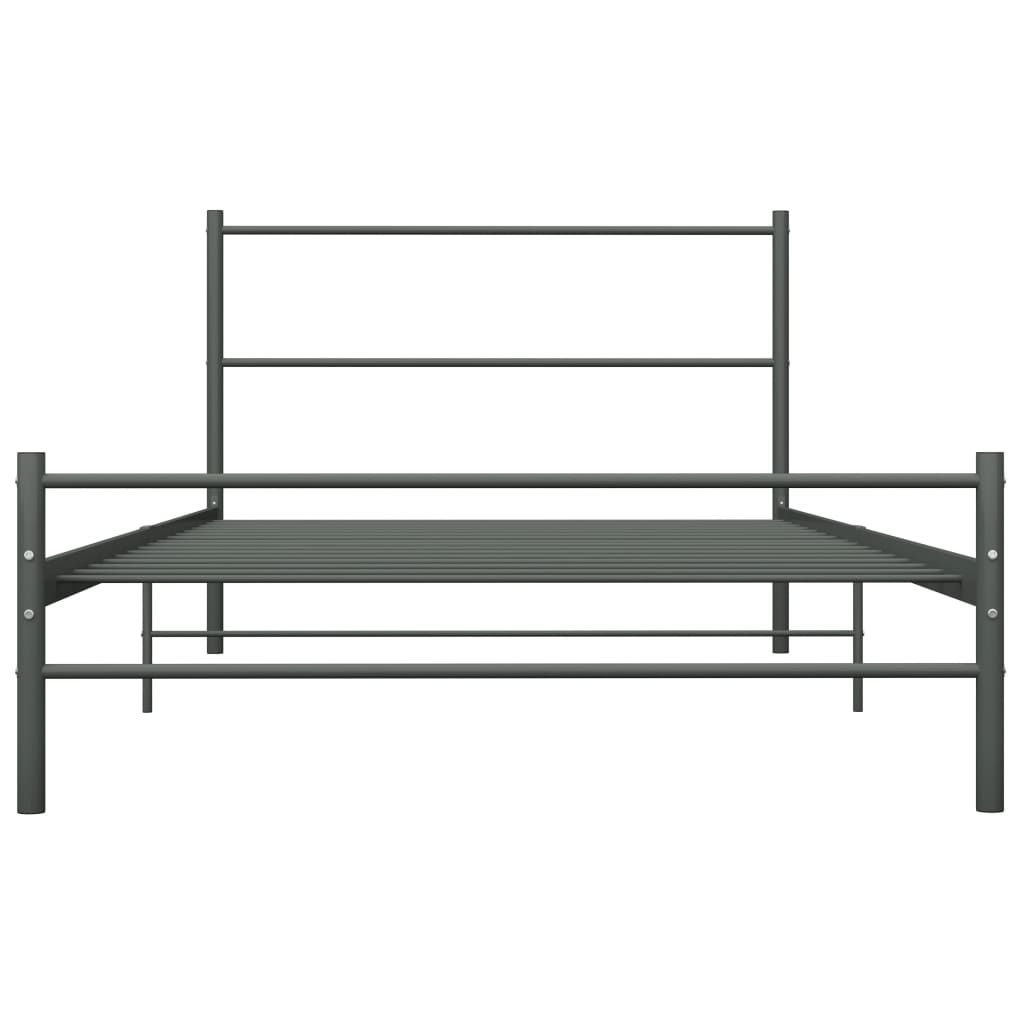 Cadre de lit sans matelas gris métal 90x200 cm - XIOS
