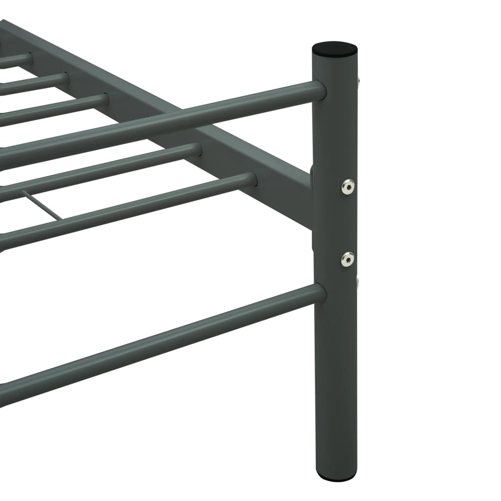 Cadre de lit sans matelas gris métal 90x200 cm - XIOS