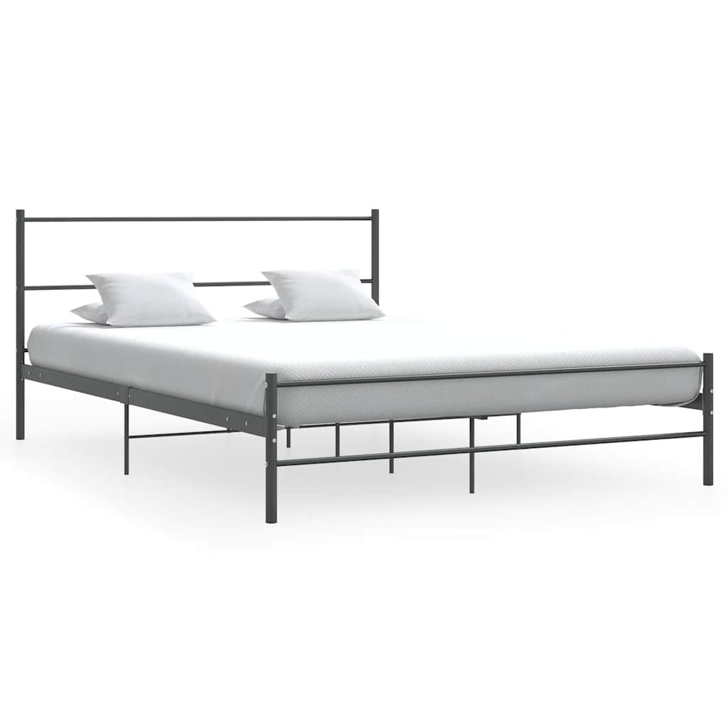 Cadre de lit sans matelas gris métal 140x200 cm - XIOS