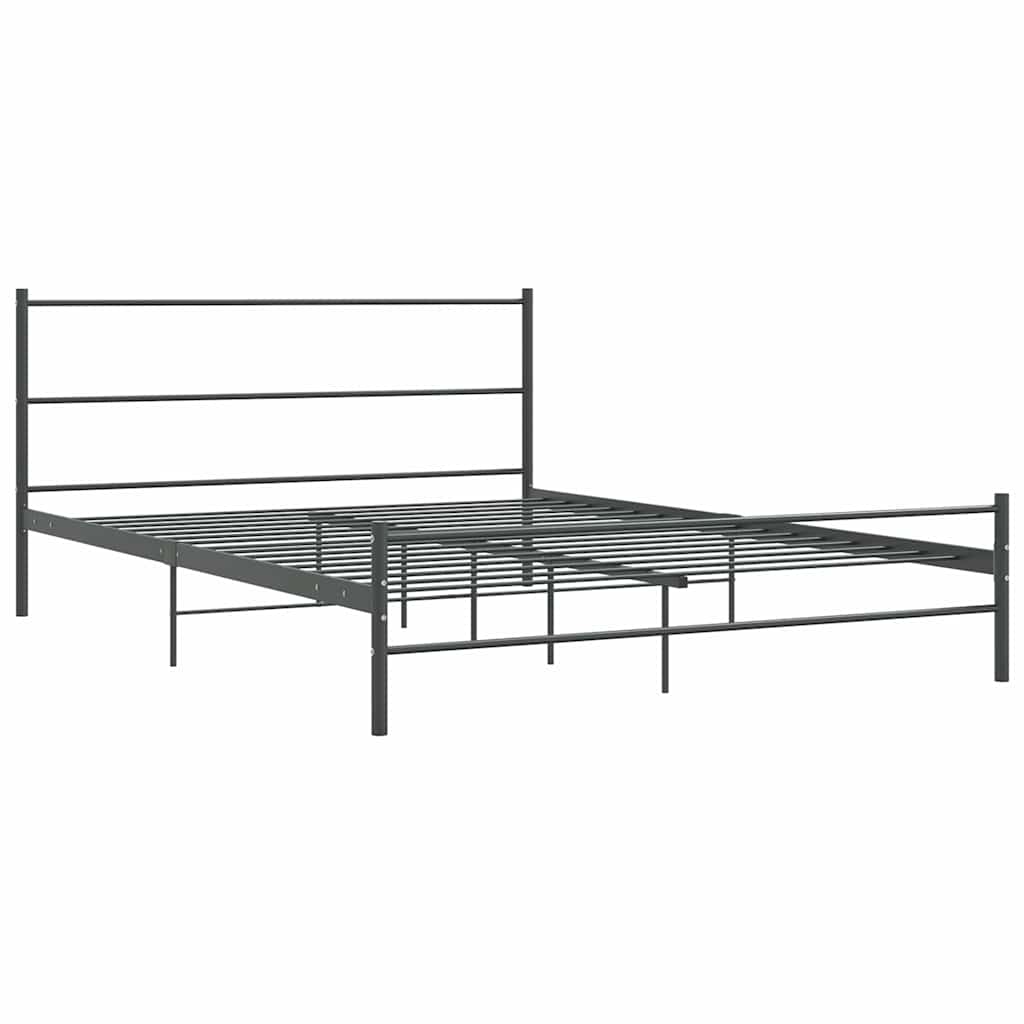 Cadre de lit sans matelas gris métal 140x200 cm - XIOS