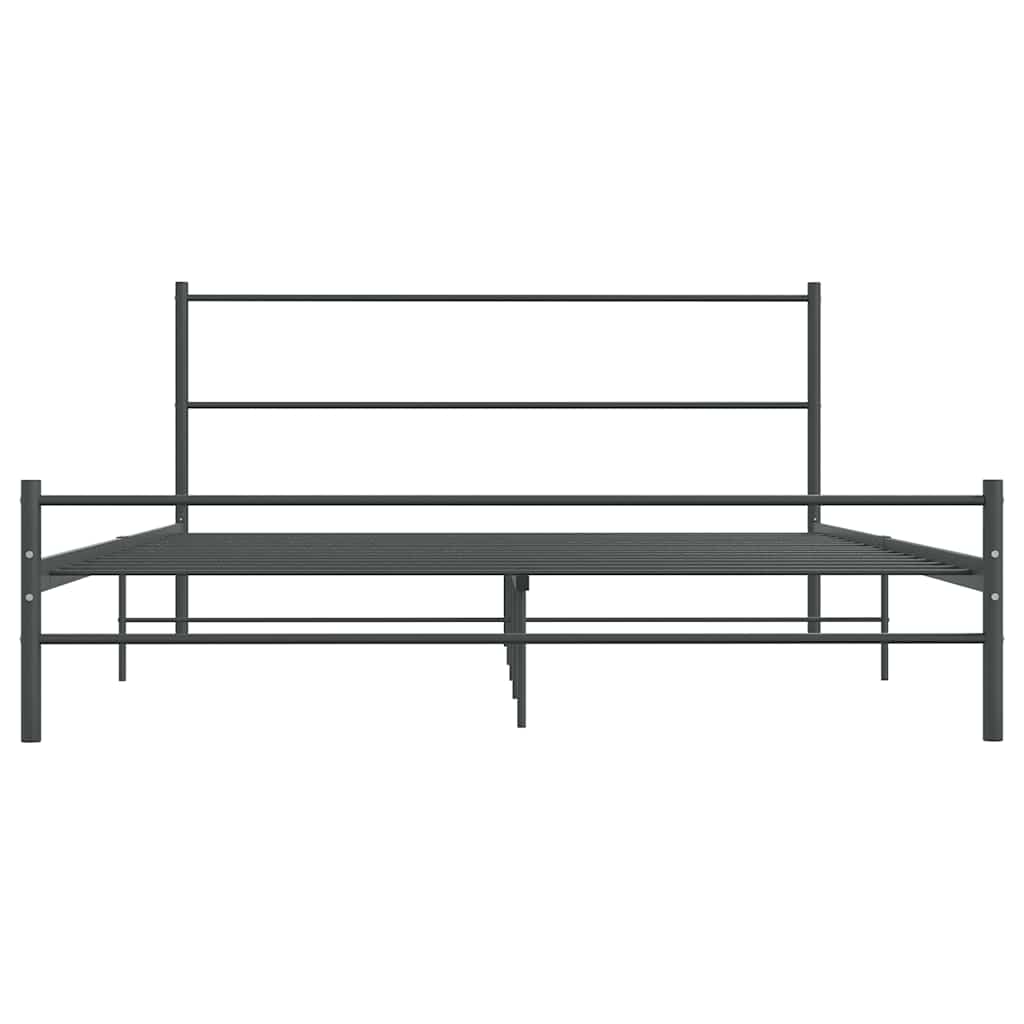 Cadre de lit sans matelas gris métal 140x200 cm - XIOS