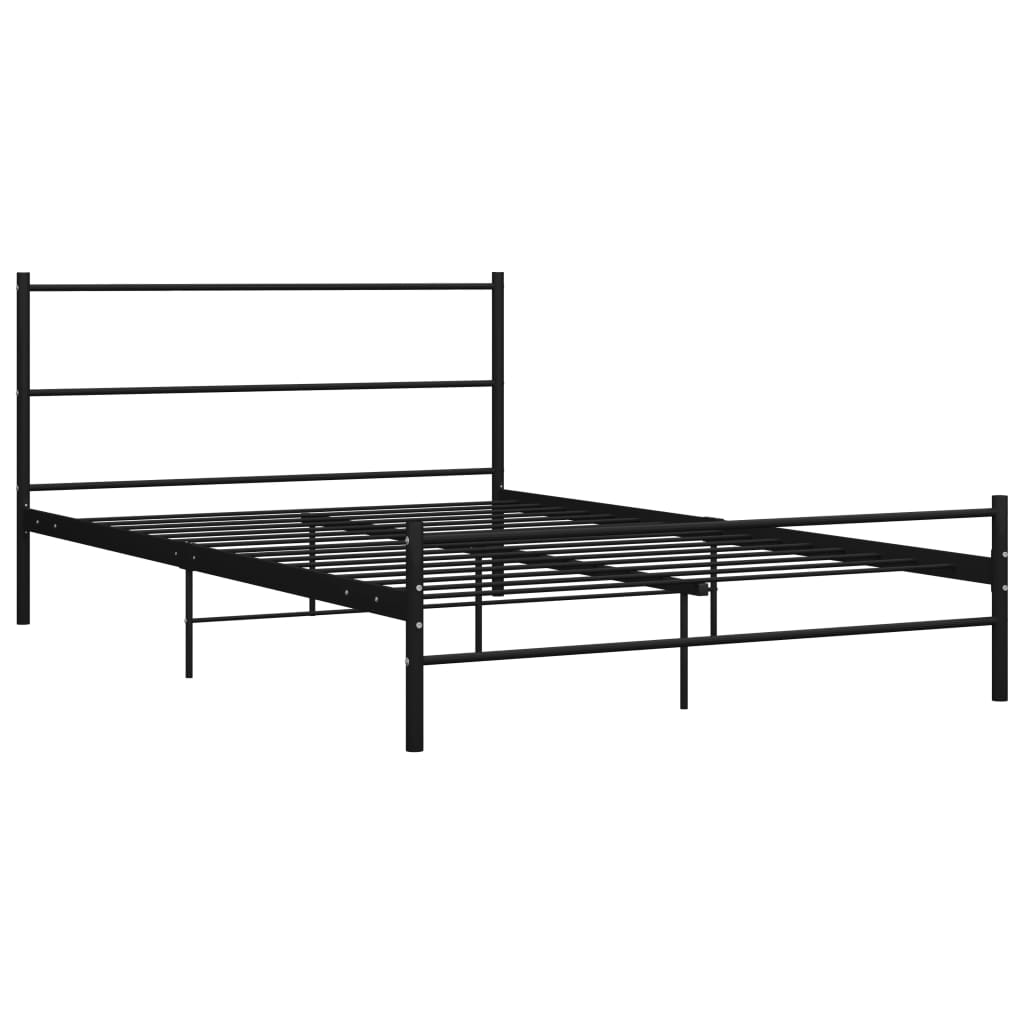 Cadre de lit avec tête de lit sans matelas noir 160x200cm métal - XIOS