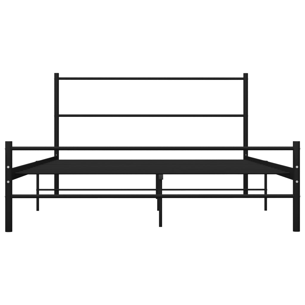 Cadre de lit avec tête de lit sans matelas noir 160x200cm métal - XIOS