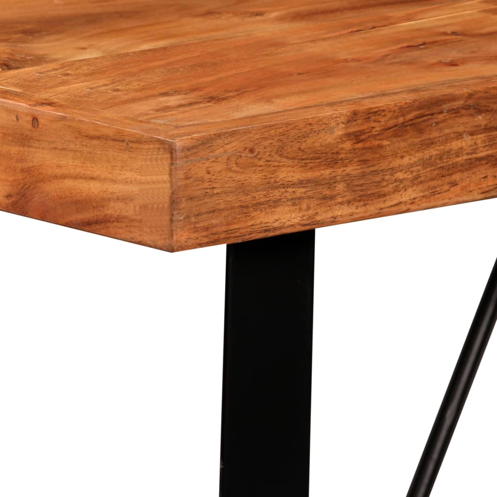 Ensemble de bar 5 pcs Bois solide et cuir véritable - XIOS