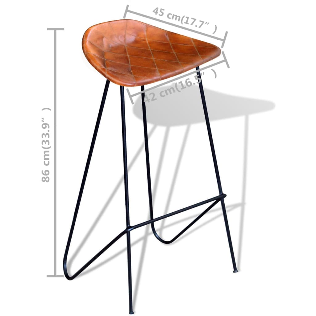 Ensemble de bar 5 pcs Bois de récupération et cuir véritable - XIOS