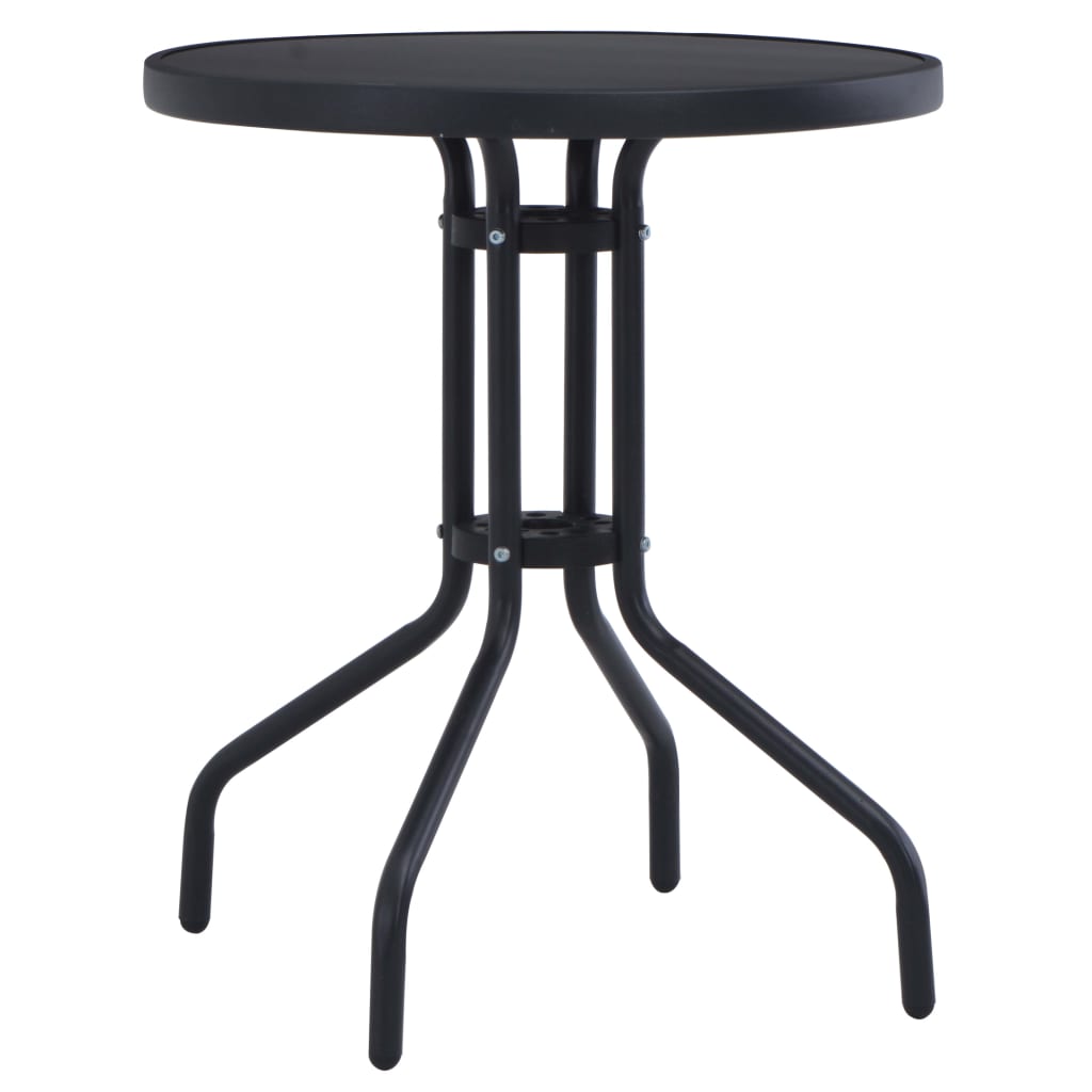 Table de jardin Noir 60 cm Acier et verre Tables de jardin vidaXL