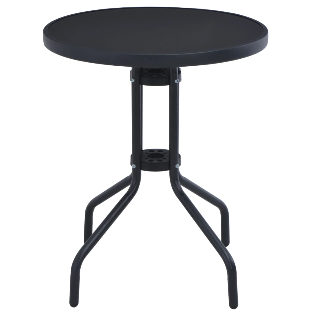 Table de jardin Noir 60 cm Acier et verre Tables de jardin vidaXL