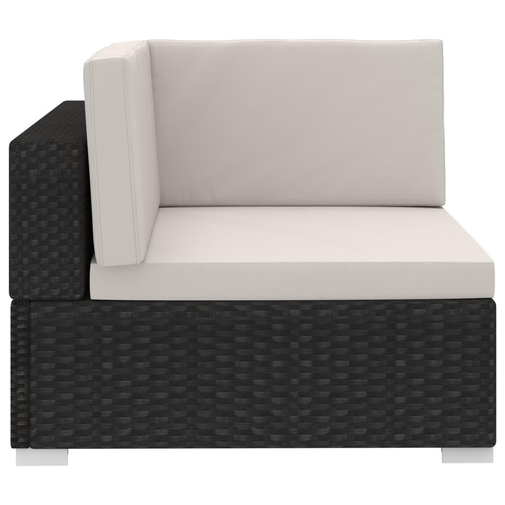 Salon de jardin 3 pcs avec coussins résine tressée noir - XIOS