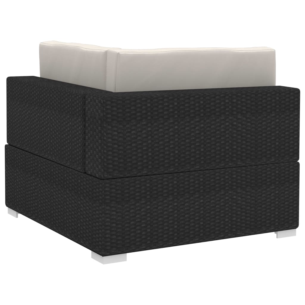 Salon de jardin 3 pcs avec coussins résine tressée noir - XIOS