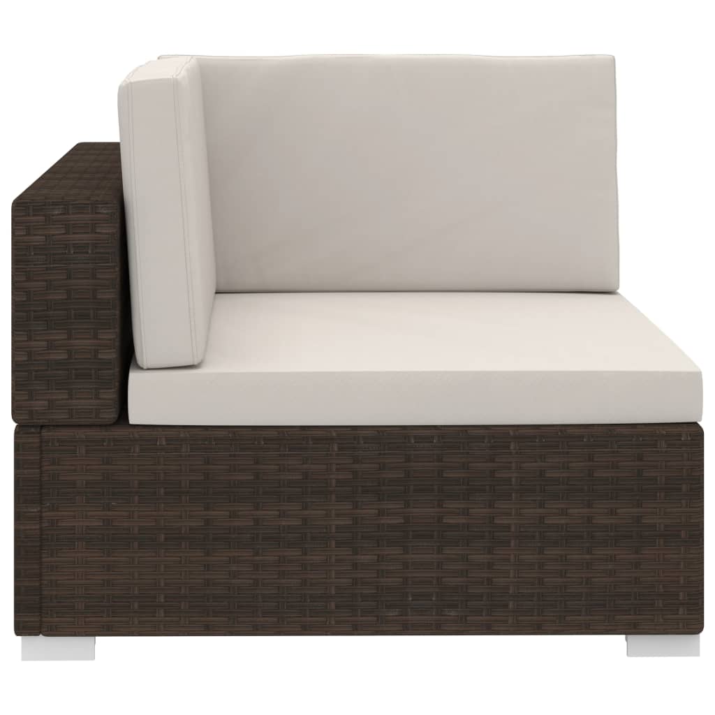 Salon de jardin 3 pcs avec coussins Résine tressée Marron - XIOS