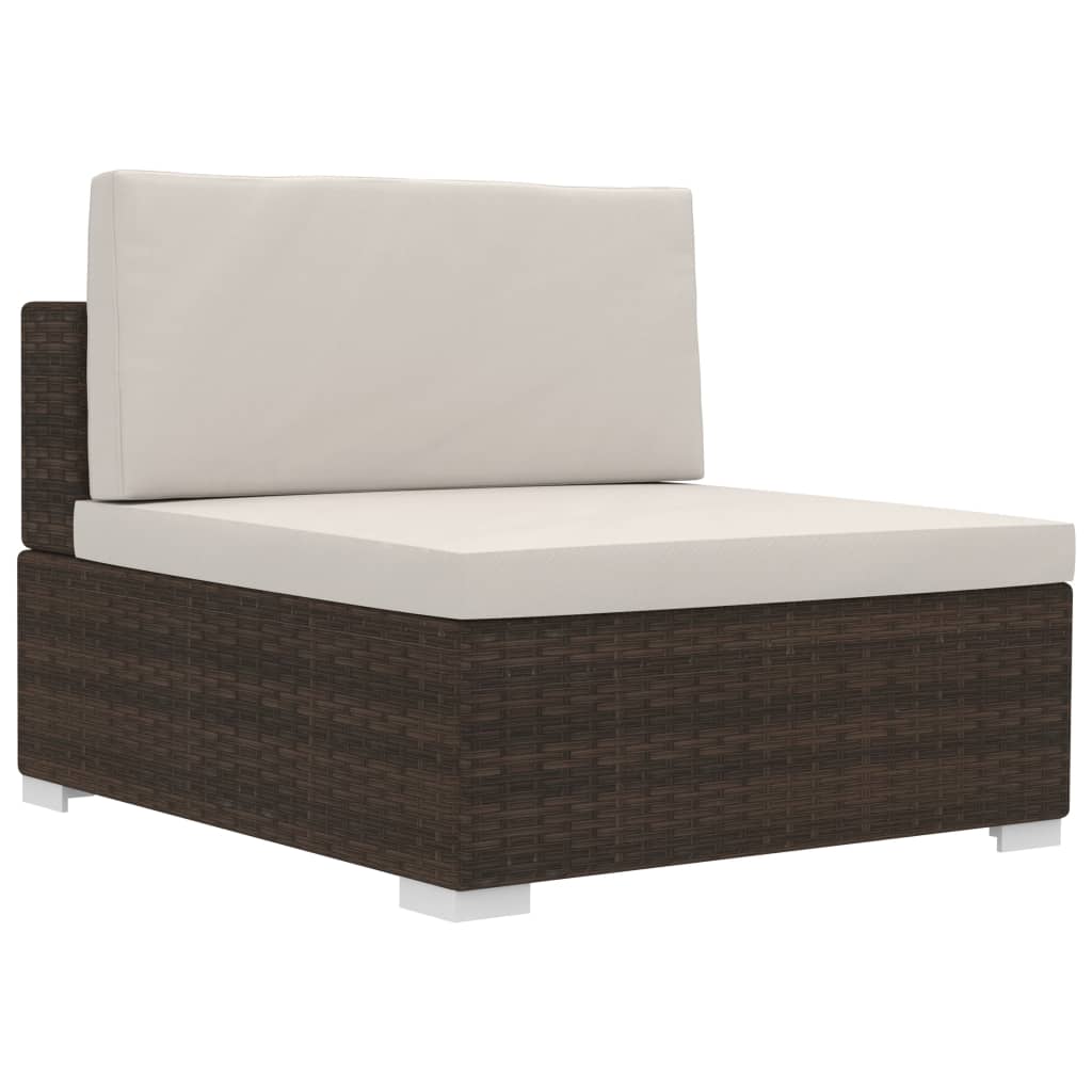 Salon de jardin 3 pcs avec coussins Résine tressée Marron - XIOS