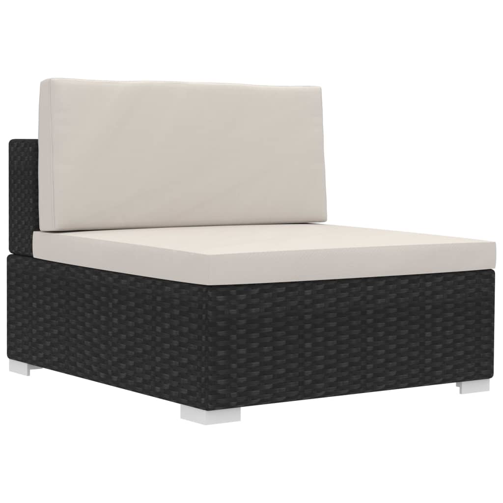 Salon de jardin 4 pcs avec coussins résine tressée noir - XIOS