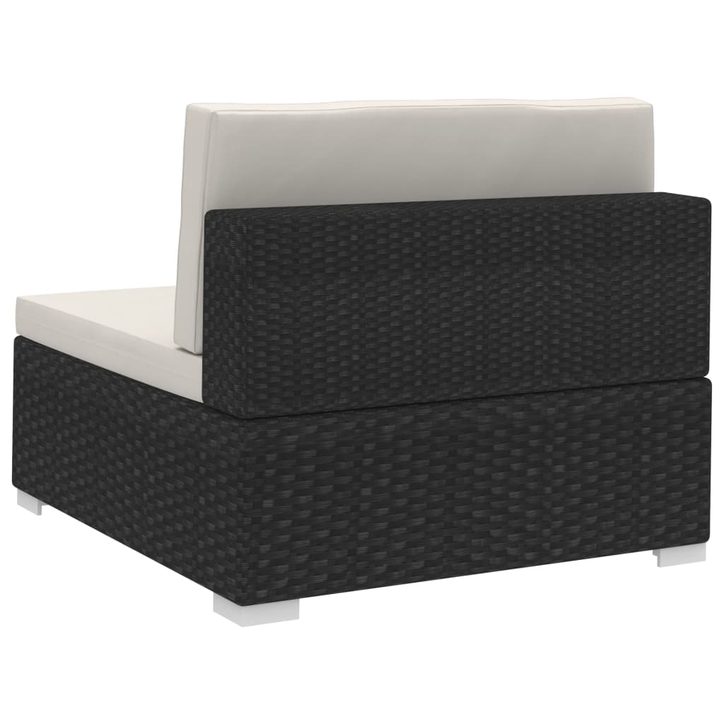 Salon de jardin 4 pcs avec coussins résine tressée noir - XIOS