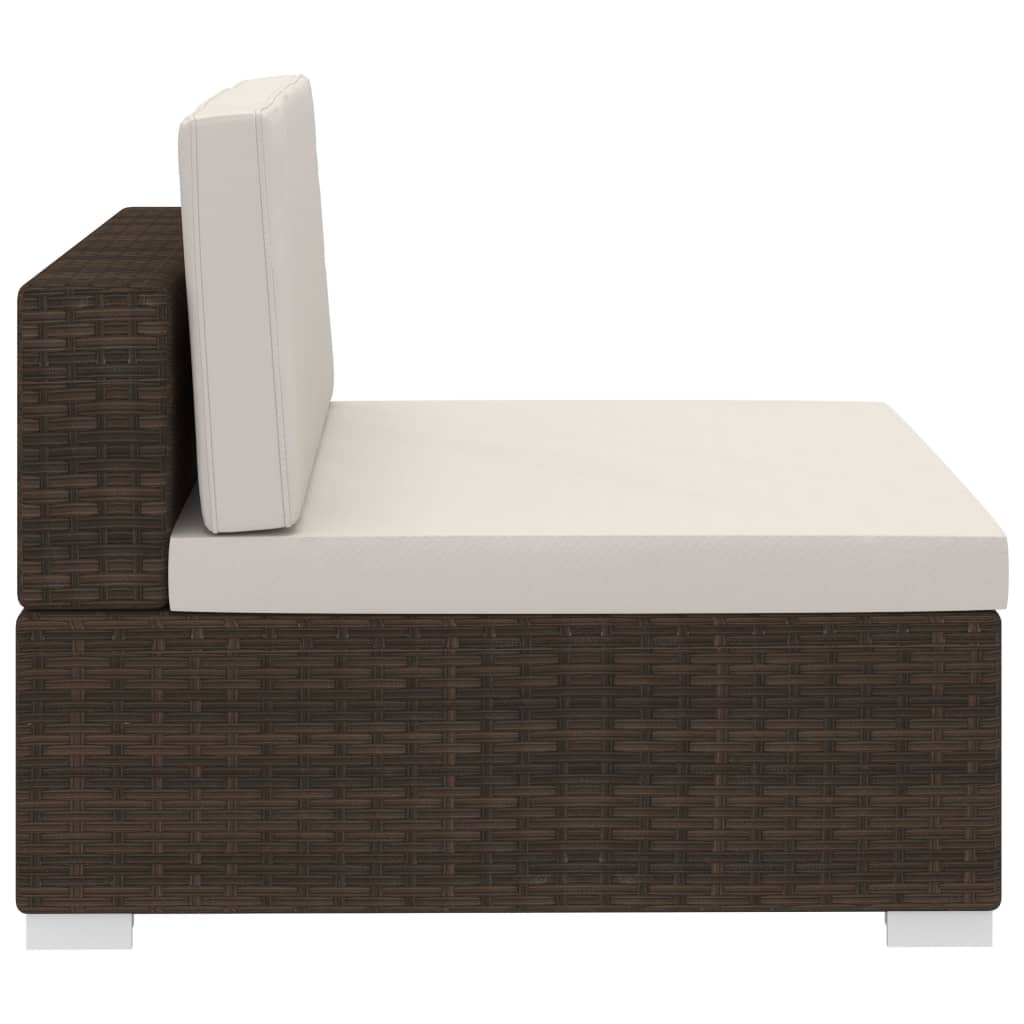 Salon de jardin 4 pcs avec coussins résine tressée marron - XIOS