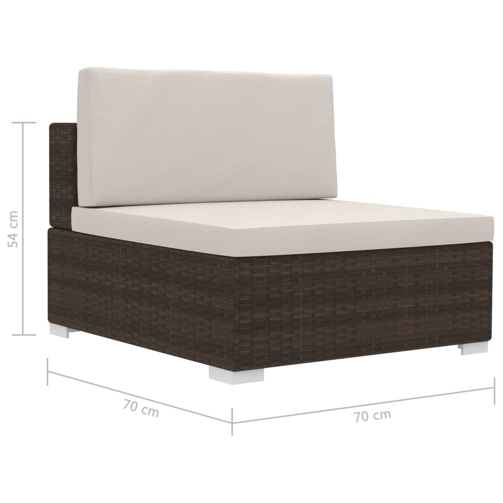 Salon de jardin 4 pcs avec coussins résine tressée marron - XIOS