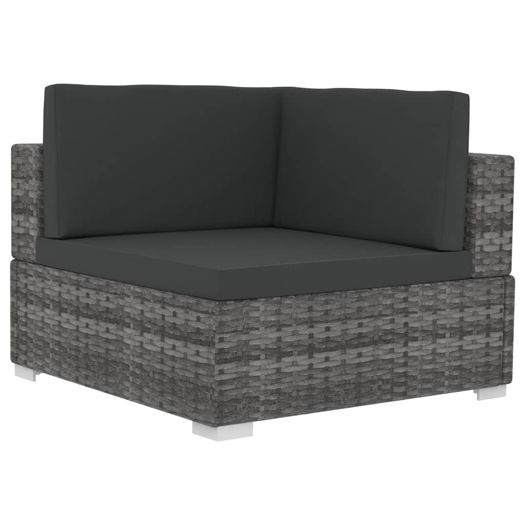 Salon de jardin 4 pcs avec coussins résine tressée gris - XIOS