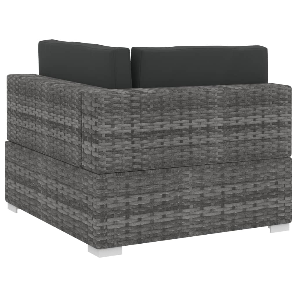 Salon de jardin 4 pcs avec coussins résine tressée gris - XIOS
