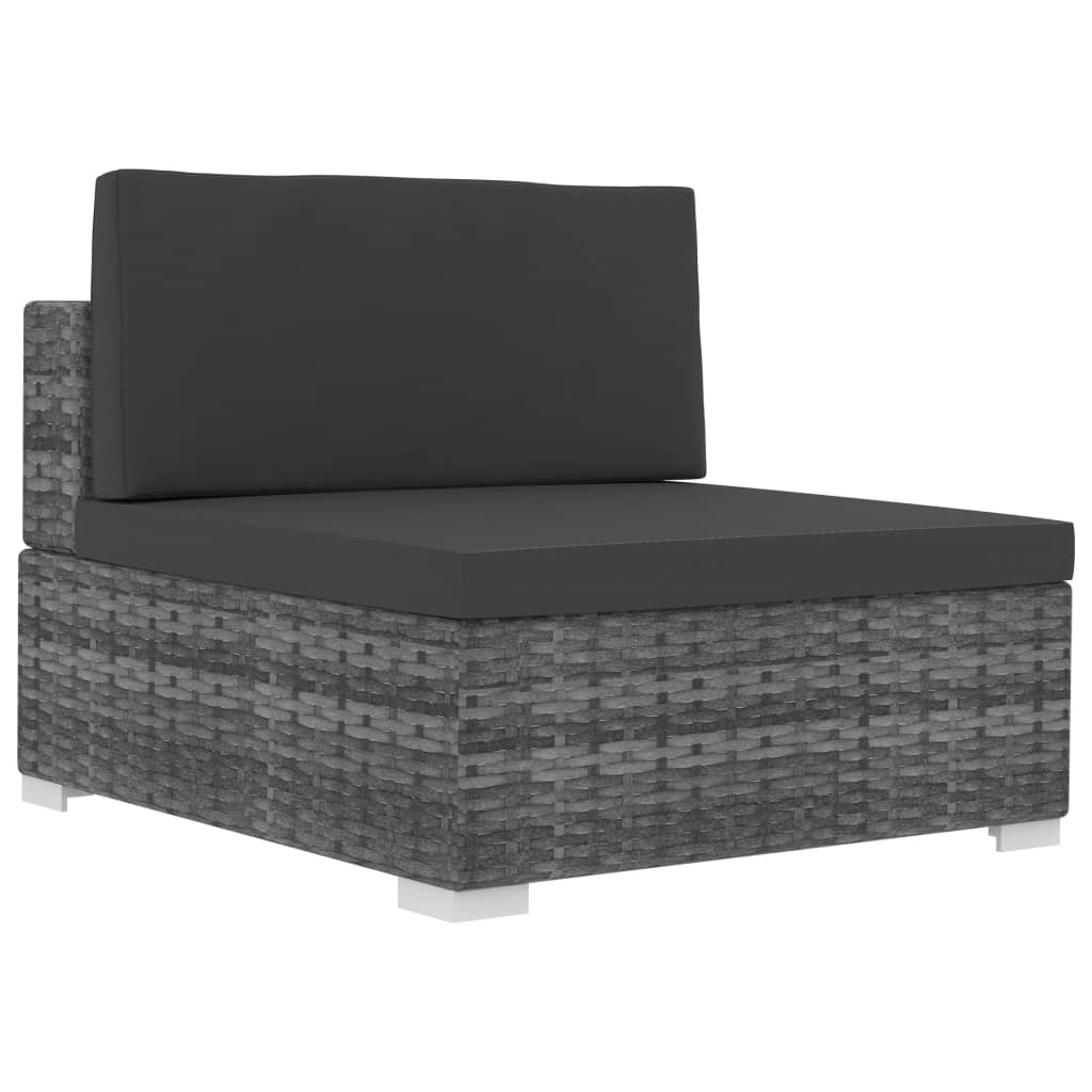 Salon de jardin 4 pcs avec coussins résine tressée gris - XIOS