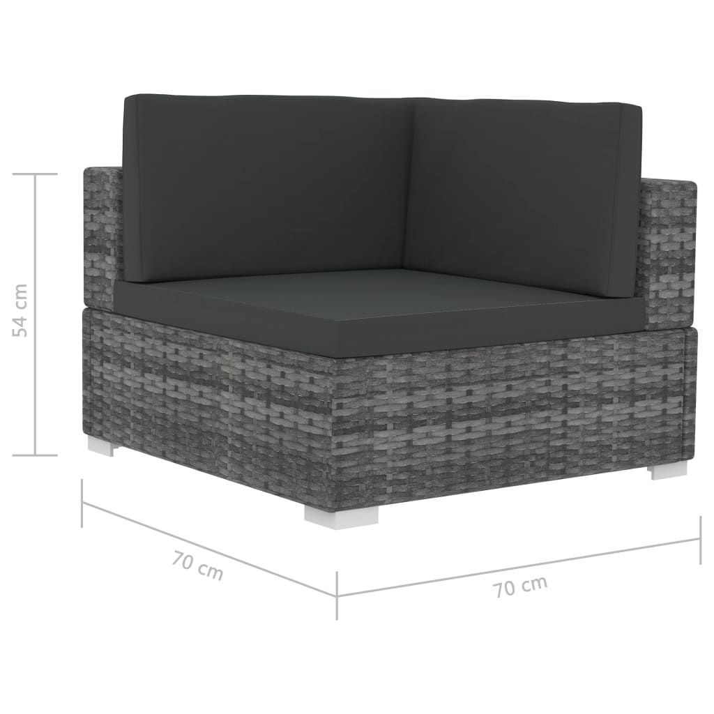 Salon de jardin 4 pcs avec coussins résine tressée gris - XIOS