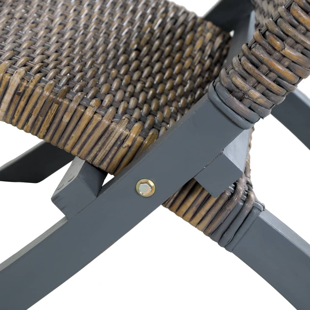 Chaise de relaxation rotin kubu naturel et bois d'acajou massif - XIOS