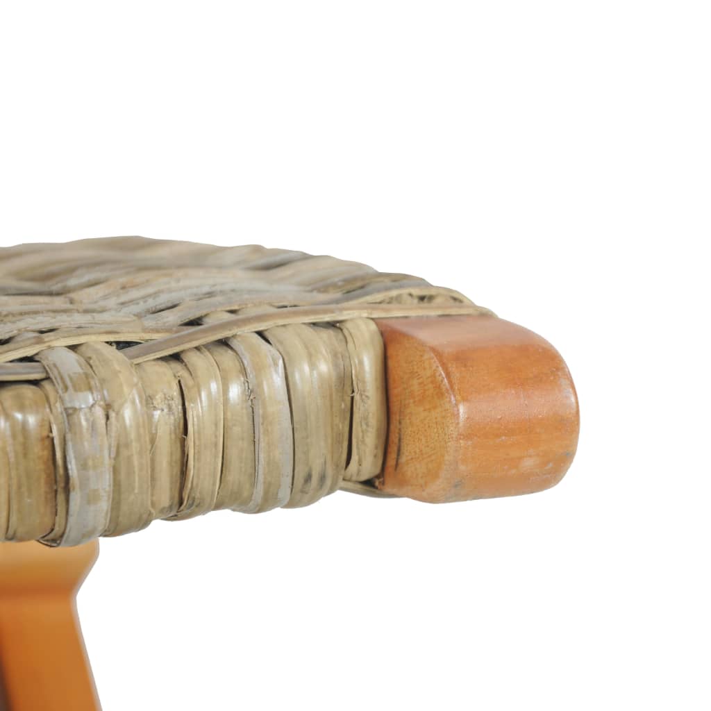 Chaise de relaxation rotin kubu naturel et bois d'acajou massif - XIOS