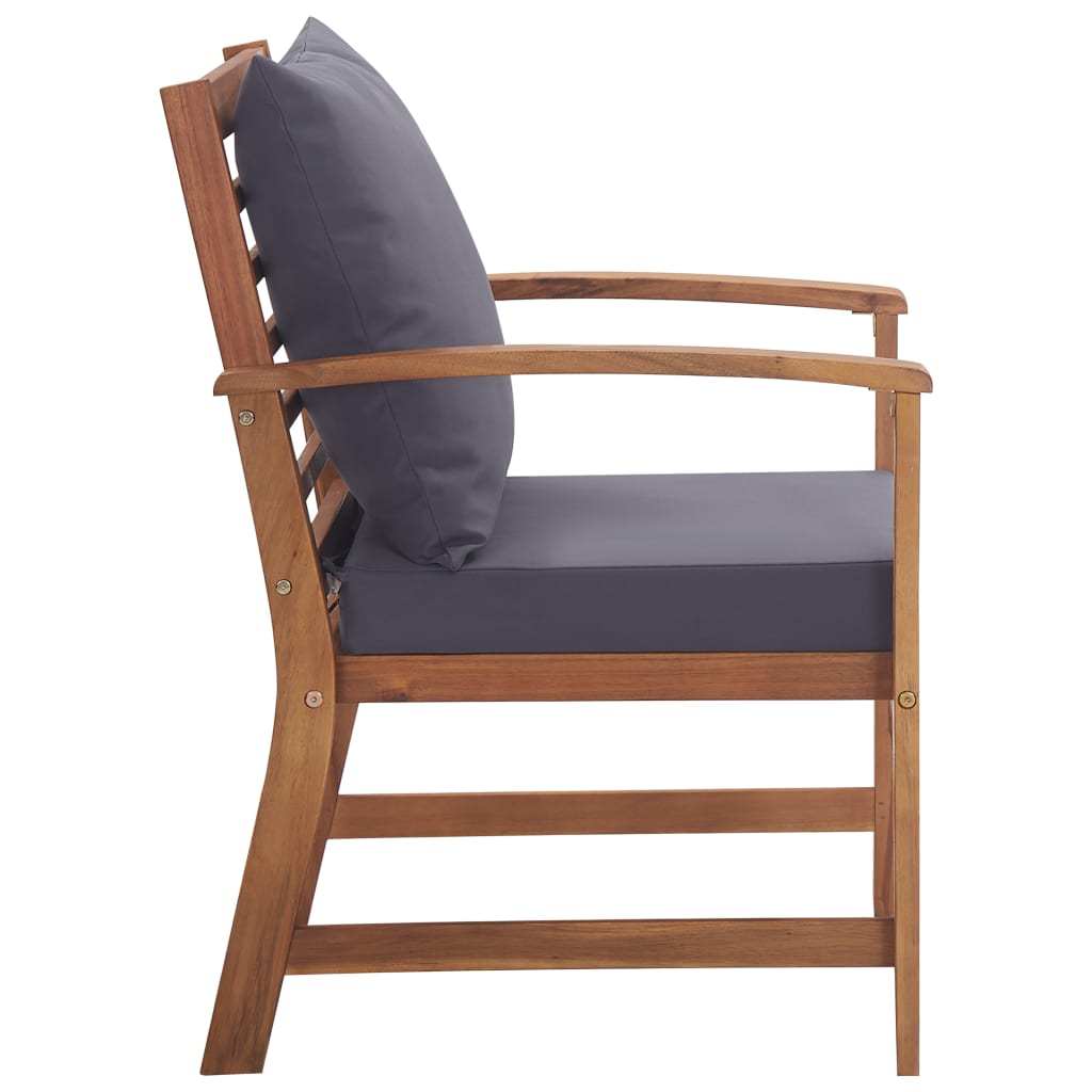 Salon de jardin 4 pcs avec coussins Bois d'acacia solide - XIOS